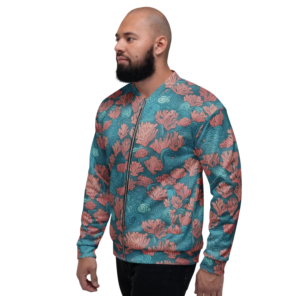Pink Reef on Bomber Jacket — Left