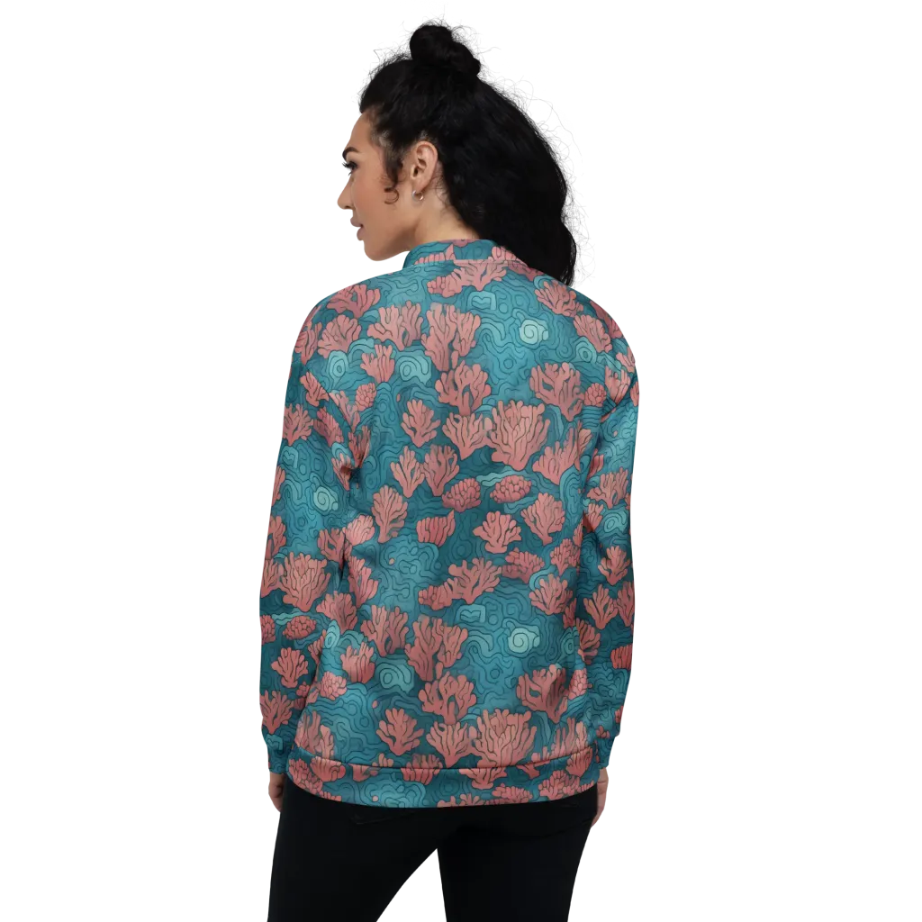 Pink Reef on Bomber Jacket — Back
