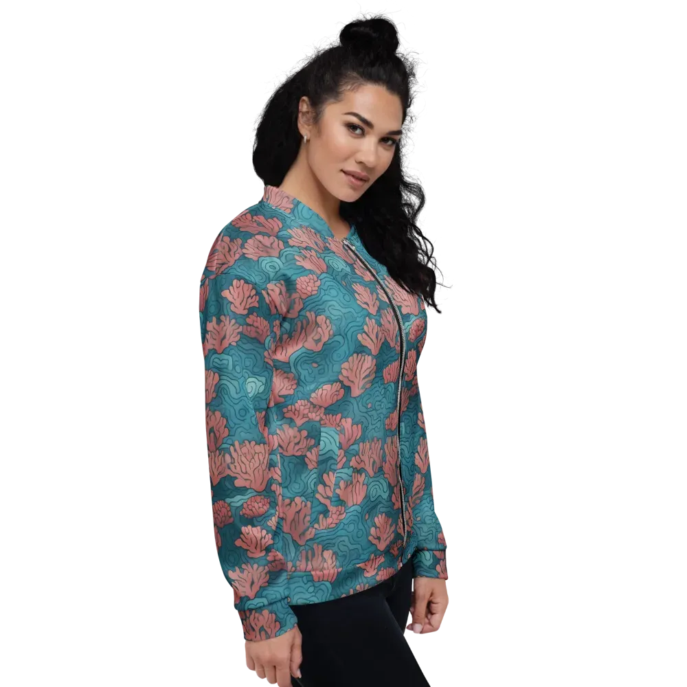 Pink Reef on Bomber Jacket — Right