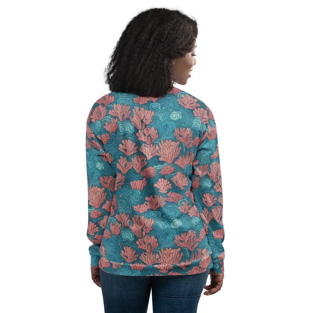 Pink Reef on Bomber Jacket — Back