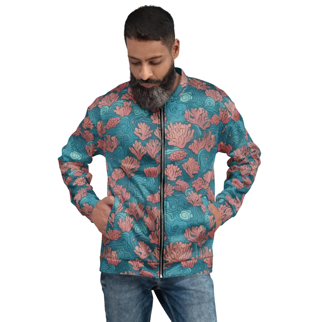 Pink Reef on Bomber Jacket — Front
