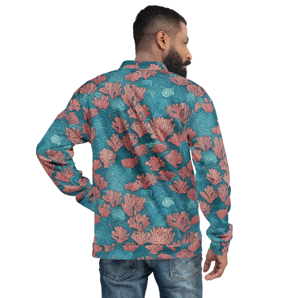 Pink Reef on Bomber Jacket — Back