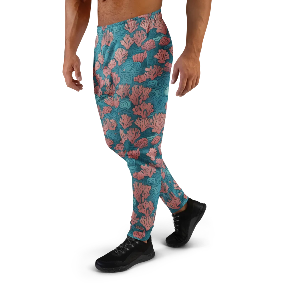 Pink Reef on Men's Joggers — Left