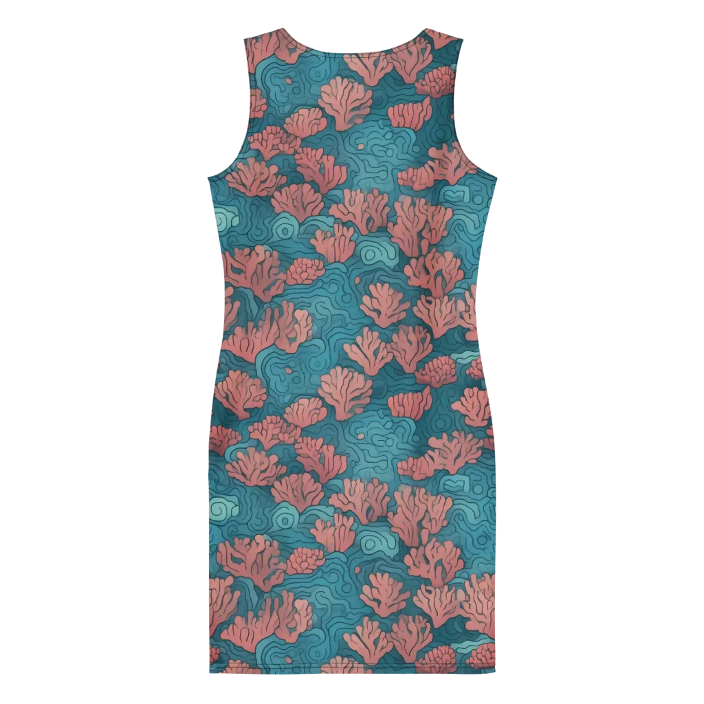 Pink Reef on Bodycon Dress — Back