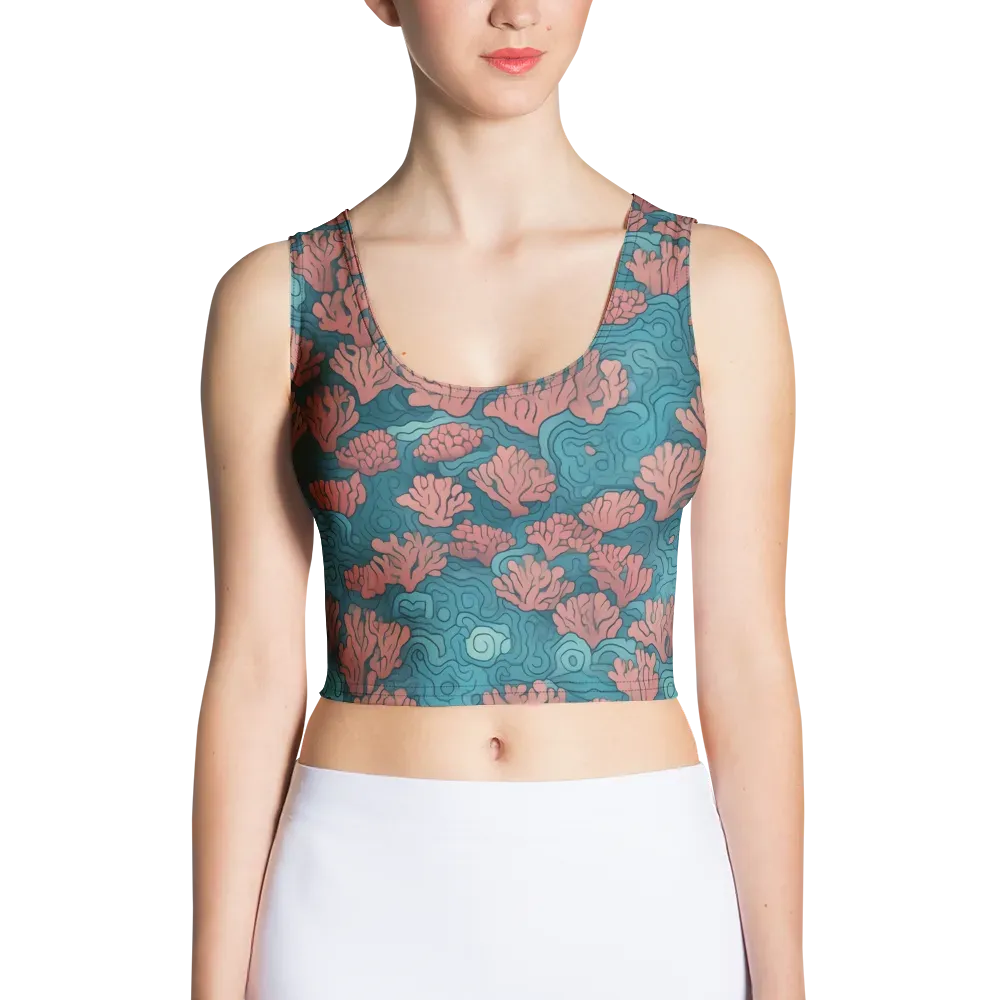 Pink Reef on Crop Top — Front