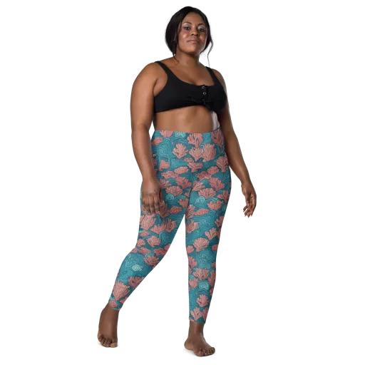 Pink Reef on a Leggings with Pockets