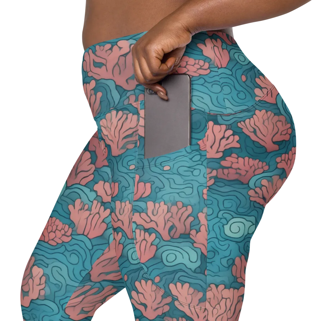 Pink Reef on Leggings with Pockets — Product details 2