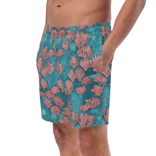 Pink Reef on a Swim Trunks