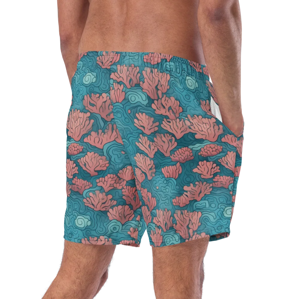 Pink Reef on Swim Trunks — Right Back