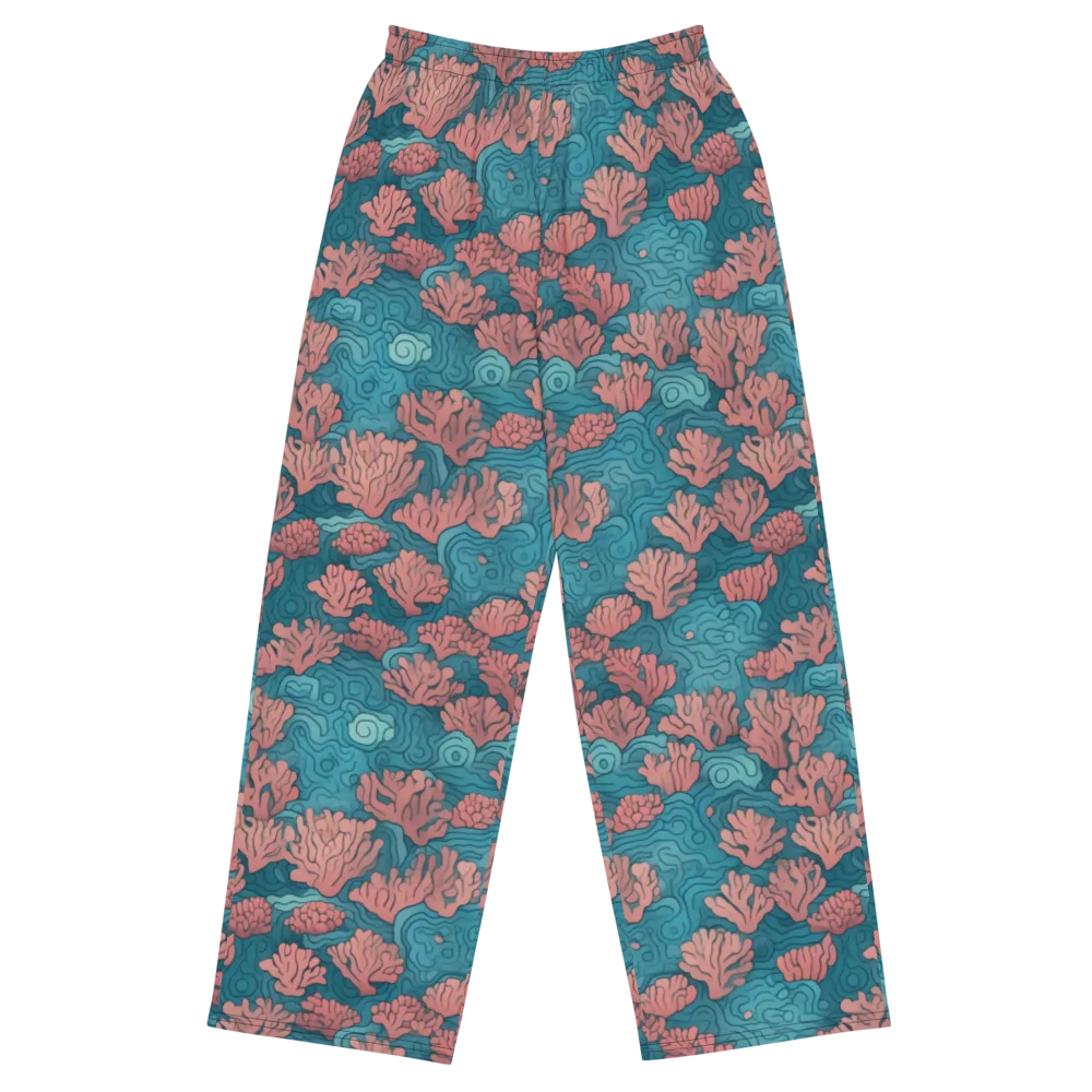 Pink Reef on Wide-Leg Pants — Front