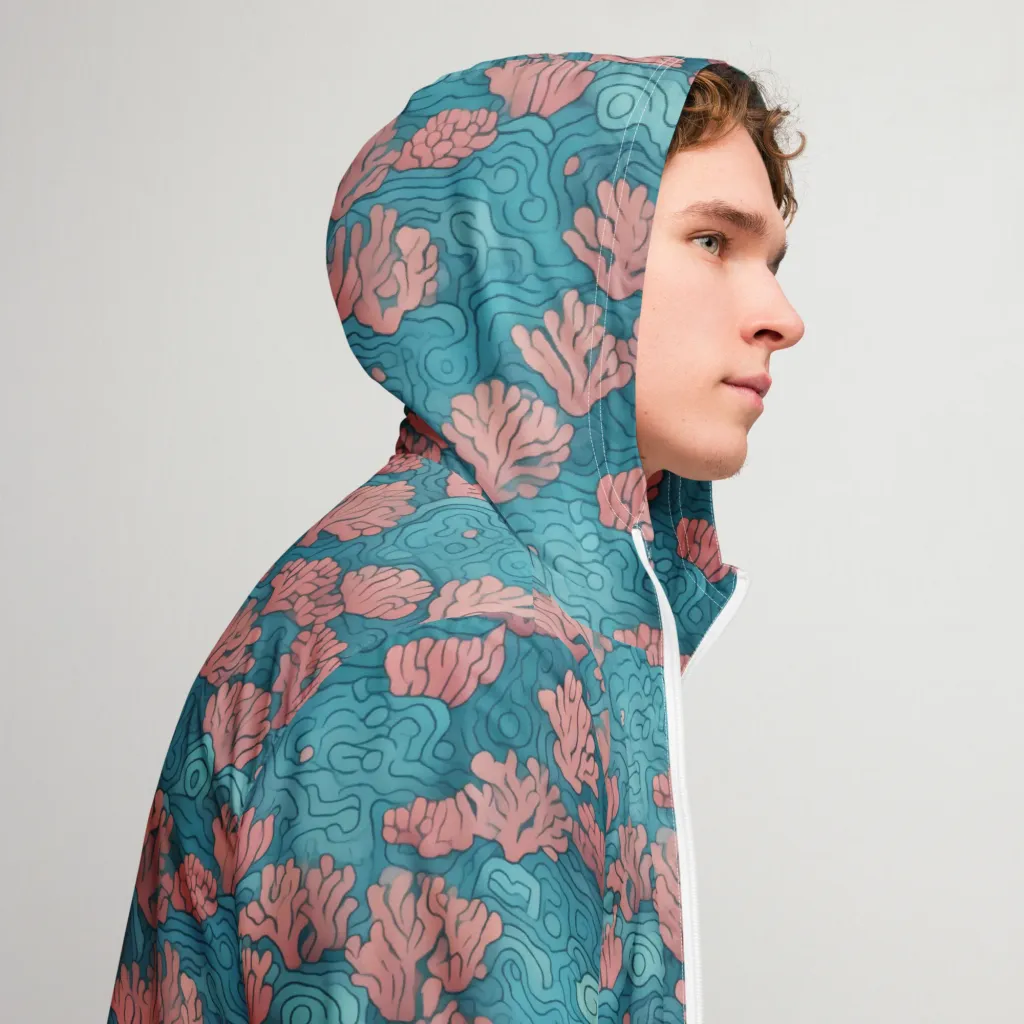 Pink Reef on Men's Windbreaker — Right