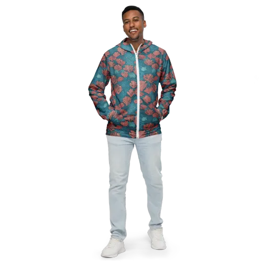 Pink Reef on a Men's Windbreaker