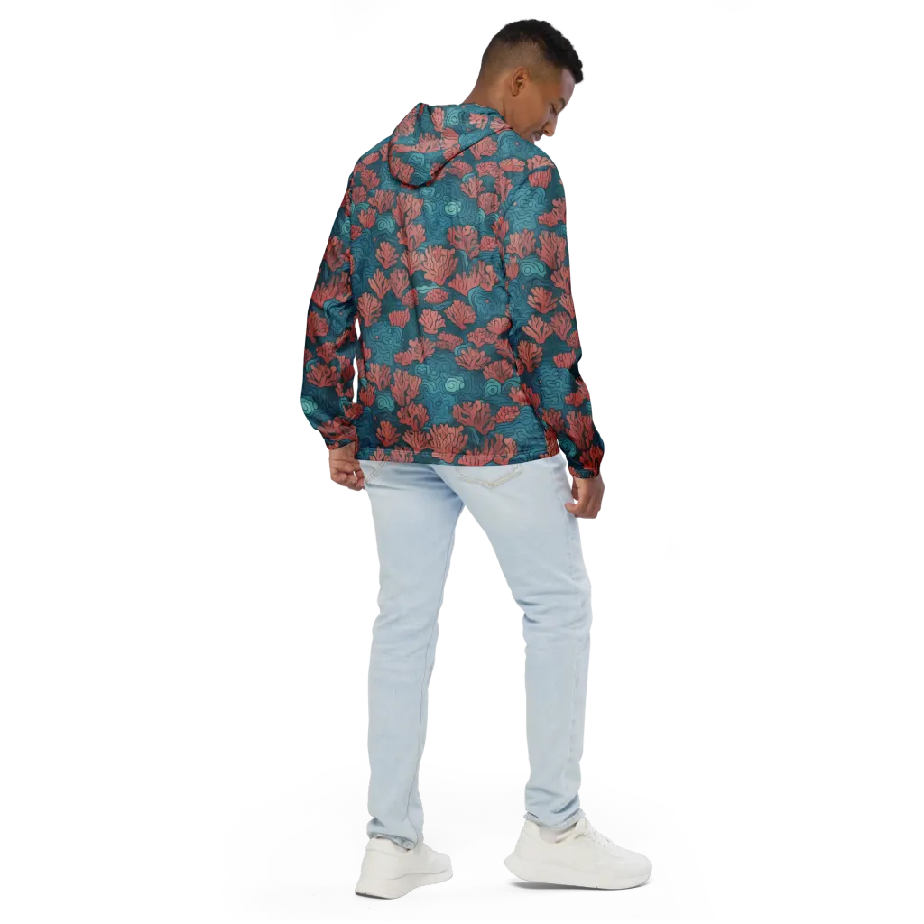 Pink Reef on Men's Windbreaker — Back
