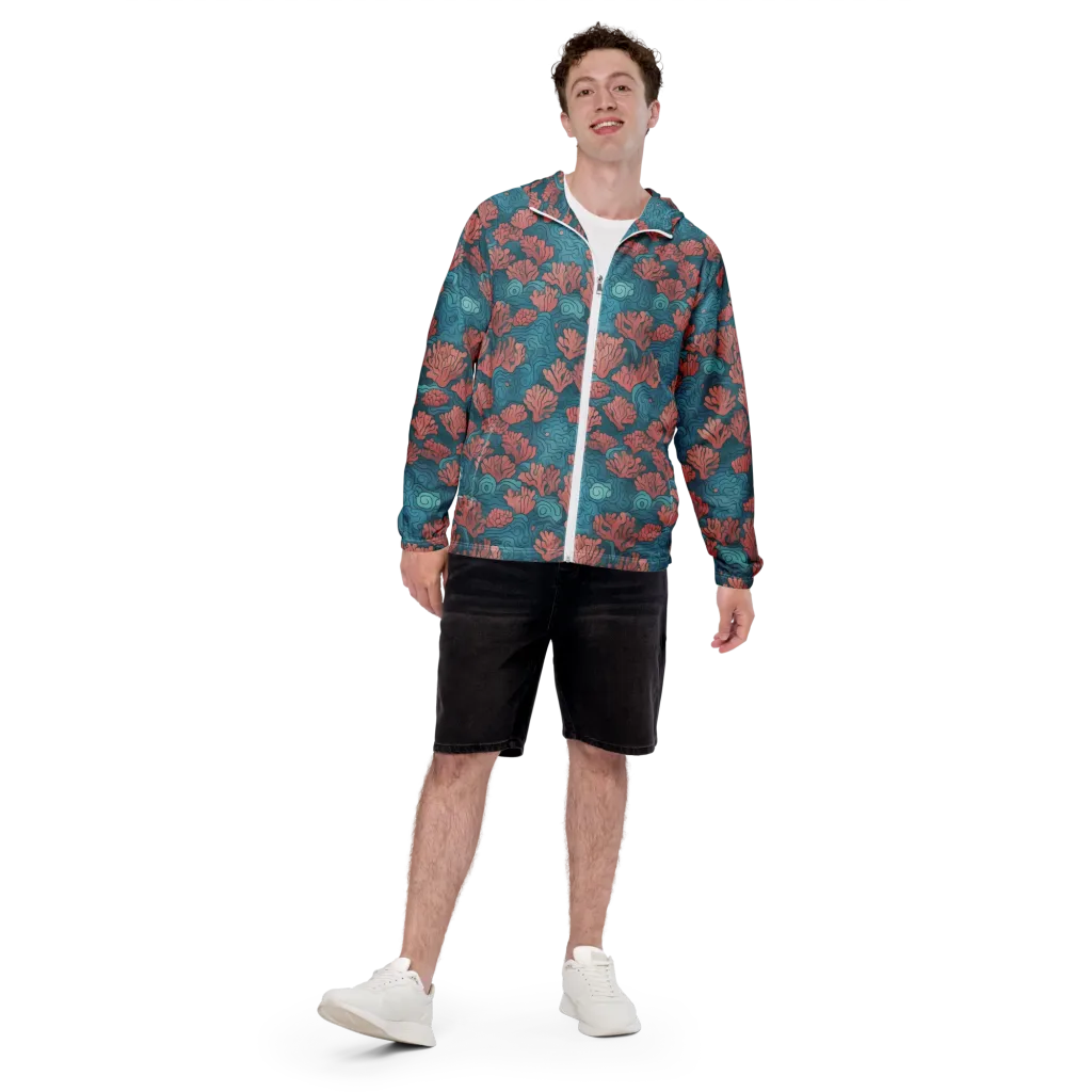 Pink Reef on Men's Windbreaker — Front