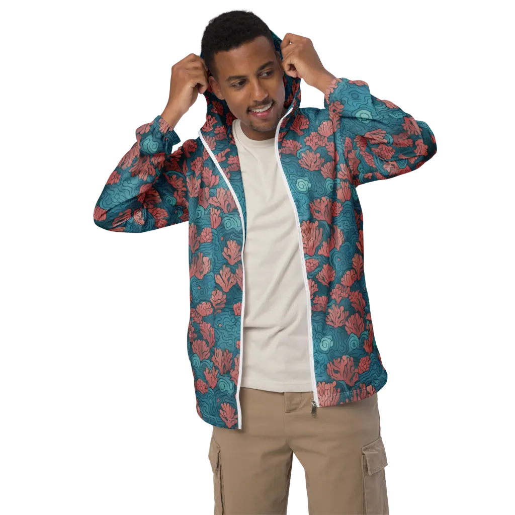 Pink Reef on Men's Windbreaker — Front