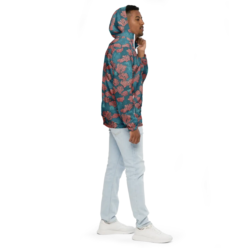 Pink Reef on Men's Windbreaker — Right