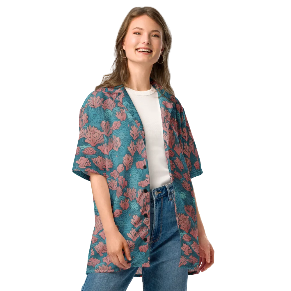 Pink Reef on Button Shirt — Front