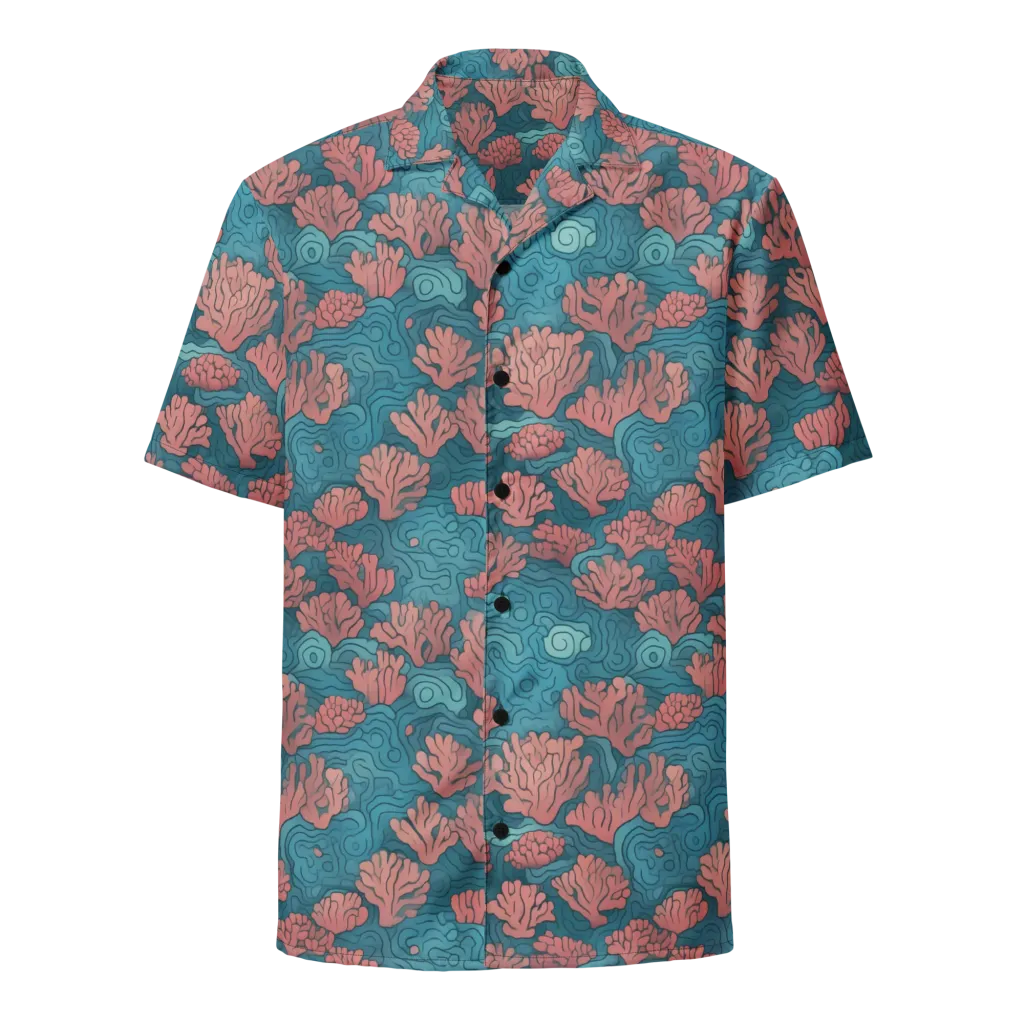 Pink Reef on Button Shirt — Front