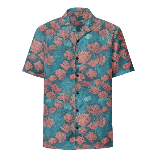 Pink Reef on a Button Shirt