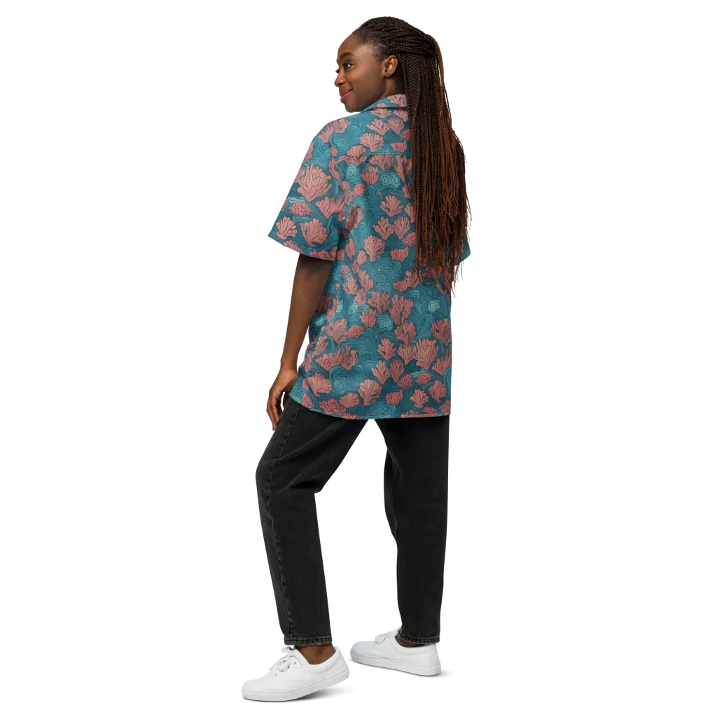 Pink Reef on Button Shirt — Back