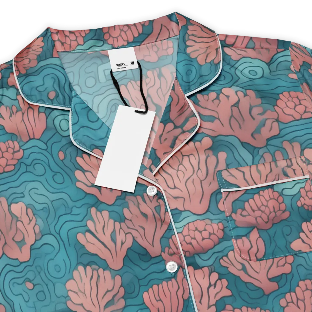 Pink Reef on Women's Short Sleeve Pajama Top — Product details