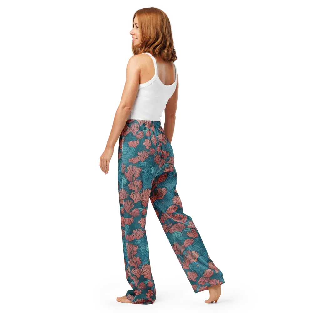Pink Reef on Women's Pajama Pants — Back