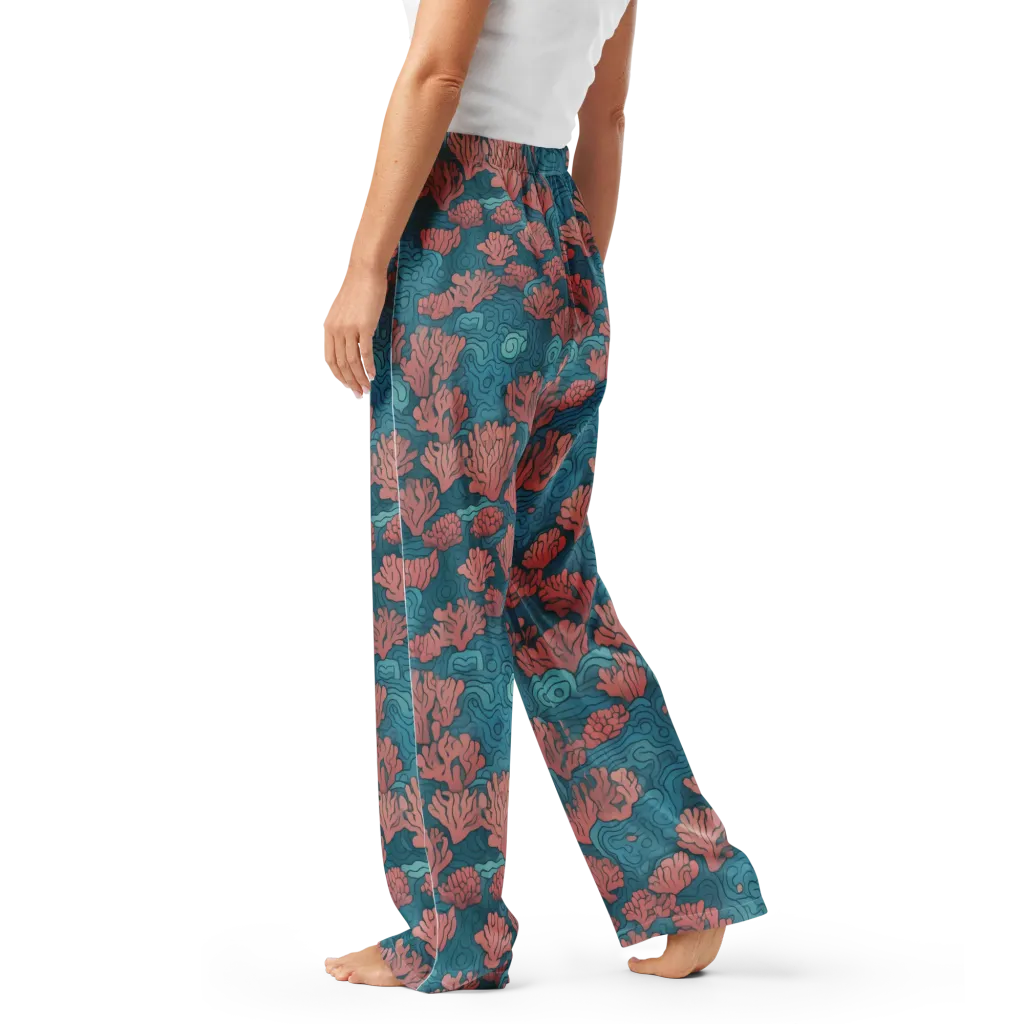Pink Reef on Women's Pajama Pants — Left