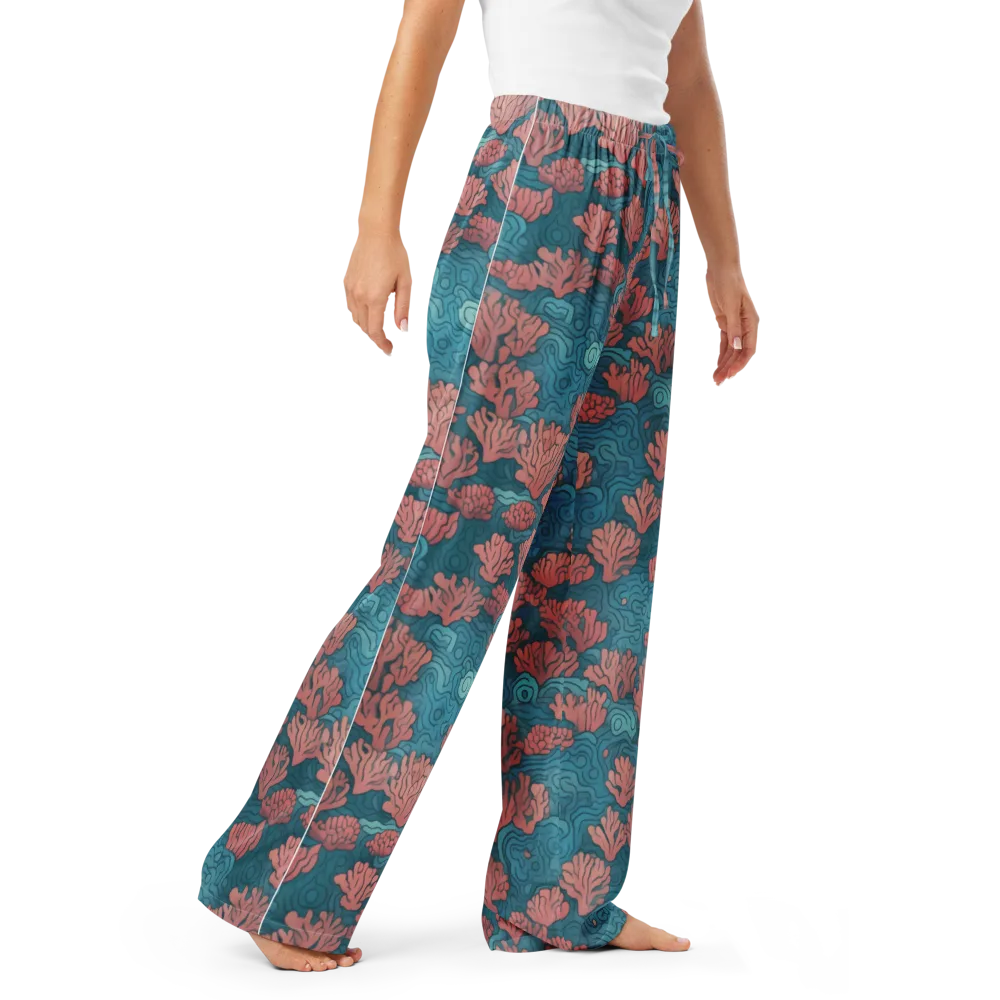 Pink Reef on Women's Pajama Pants — Right Front