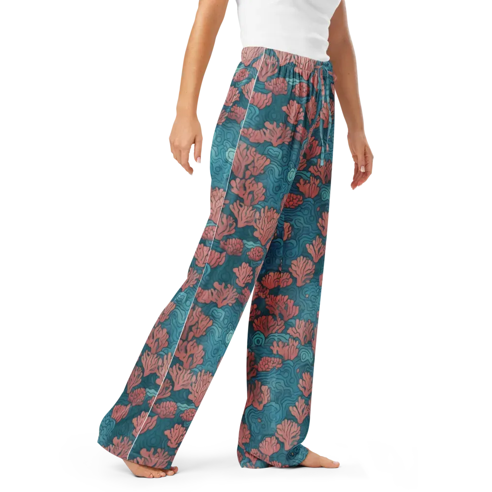 Pink Reef on Women's Pajama Pants — Right Front