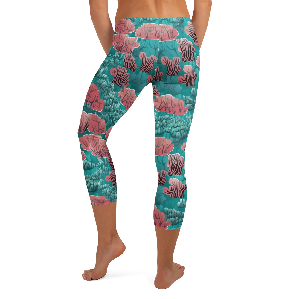 Aquatic Garden on Capri Leggings — Back