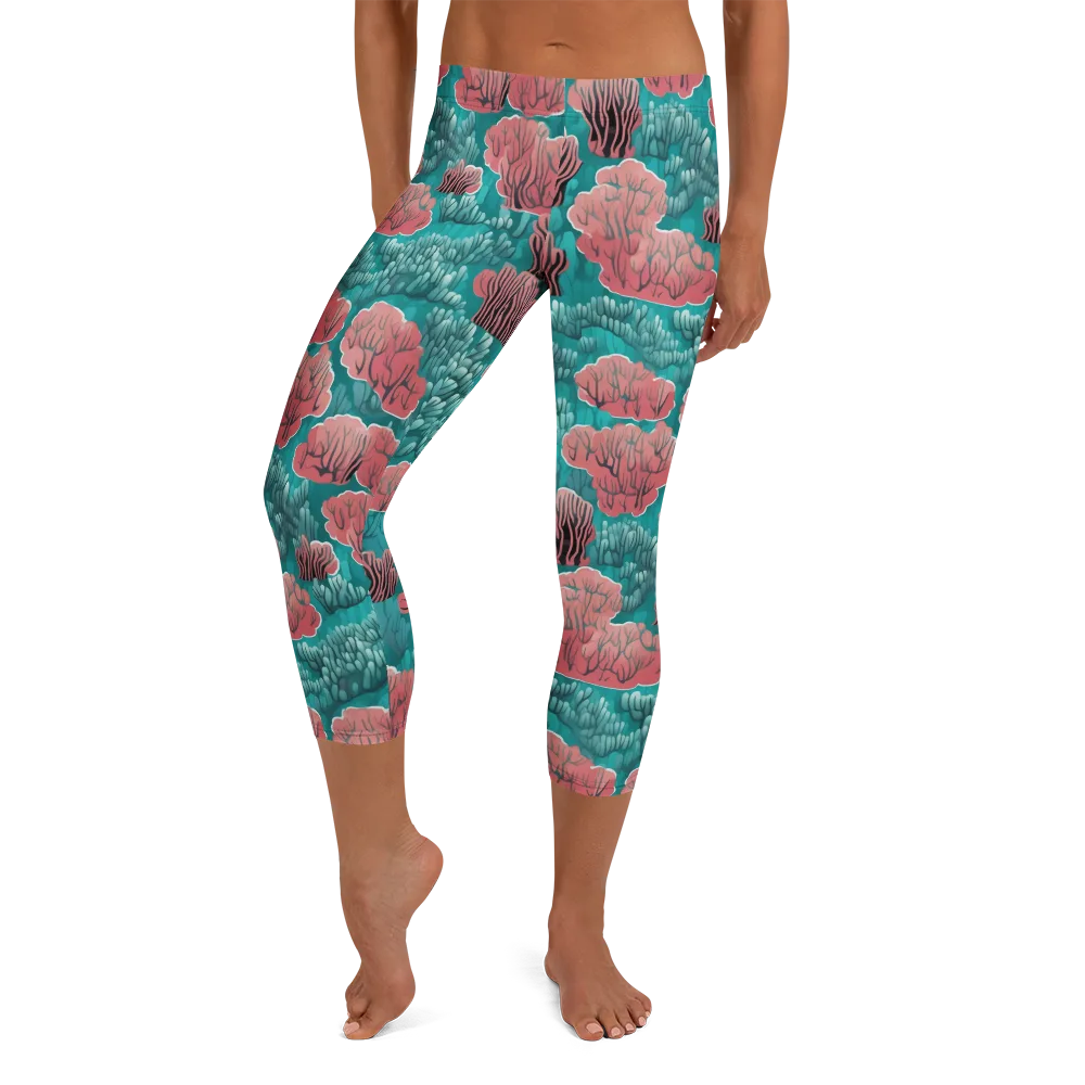Aquatic Garden on Capri Leggings — Front