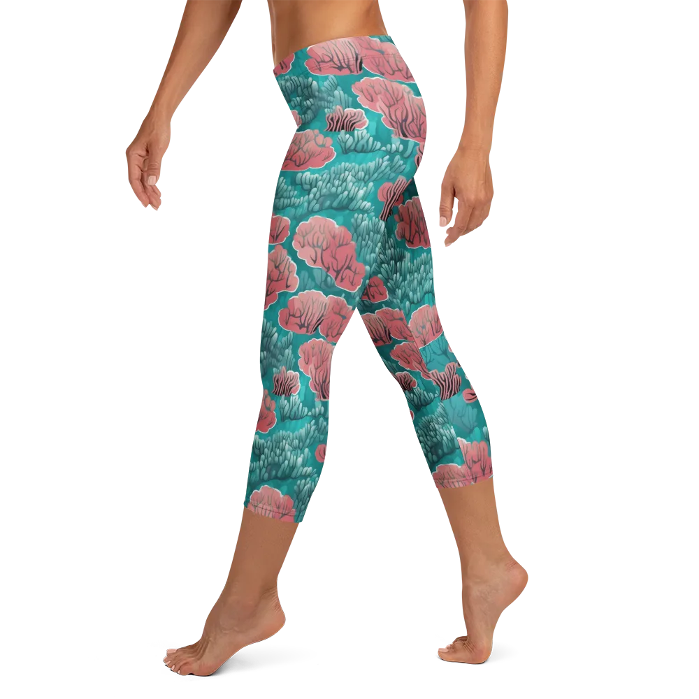 Aquatic Garden on Capri Leggings — Left