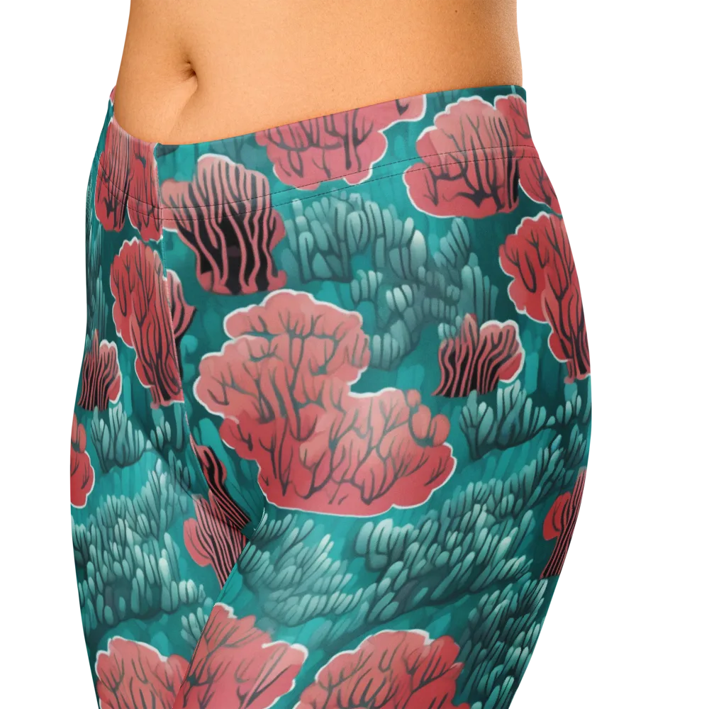 Aquatic Garden on Capri Leggings — Zoomed-in