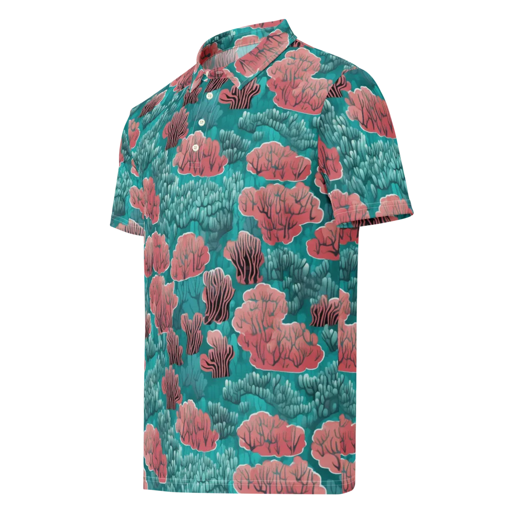 Aquatic Garden on Men's Slim Fit Polo Shirt — Left Front