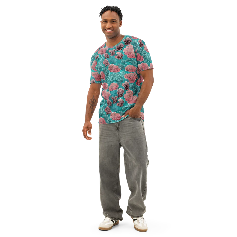 Aquatic Garden on Men's Cotton Crew Neck T-Shirt — Front