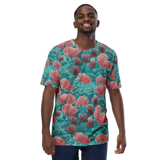 Aquatic Garden on a Men's Crew Neck T-Shirt