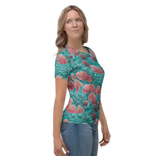 Aquatic Garden on a Women's Crew Neck T-Shirt