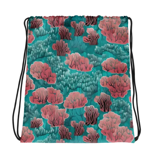 Aquatic Garden on a Drawstring Bag