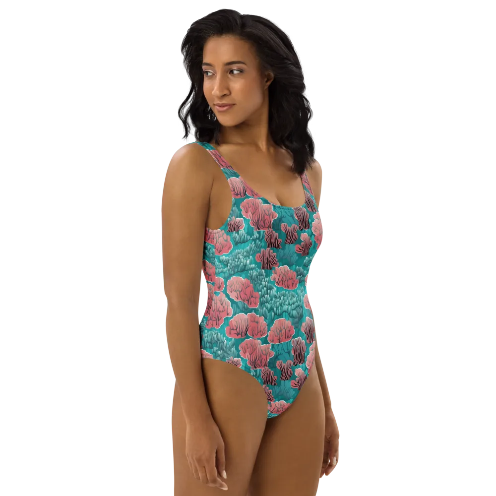 Aquatic Garden on One-Piece Swimsuit — Right