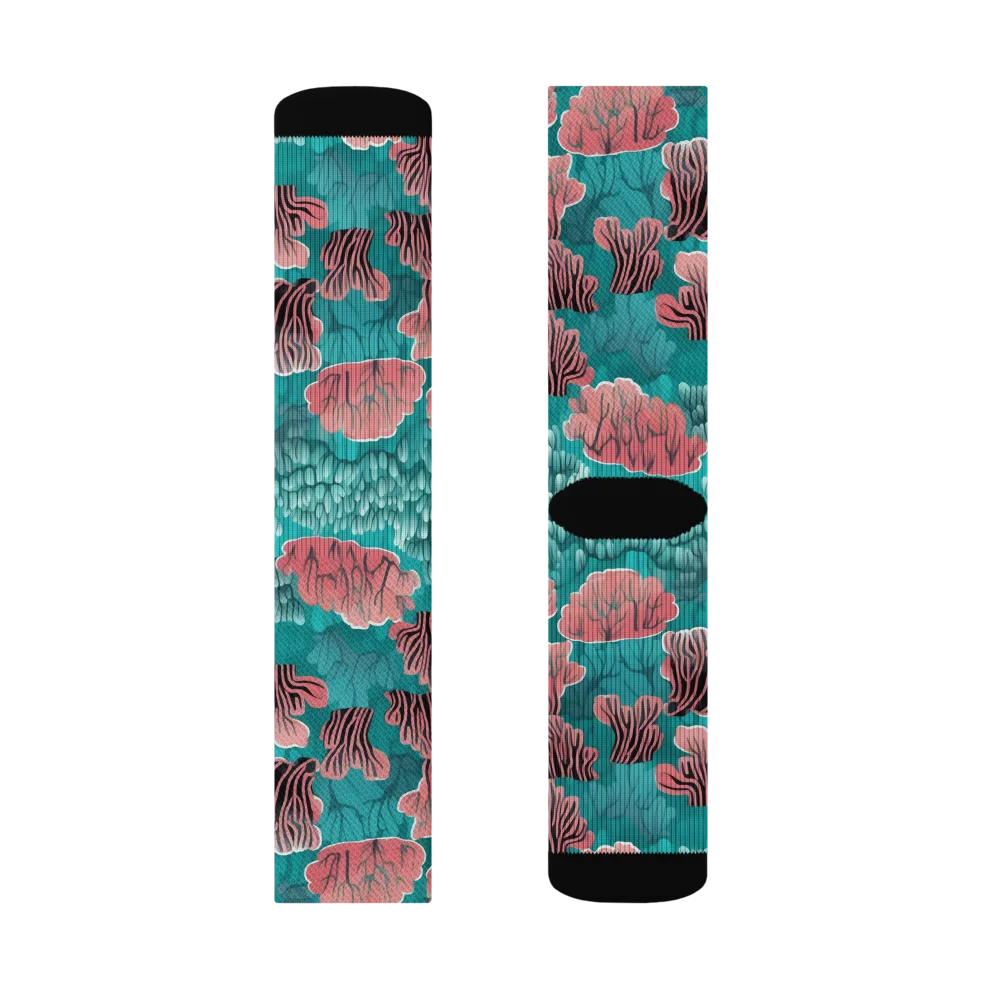 Aquatic Garden on Socks — Left Sock
