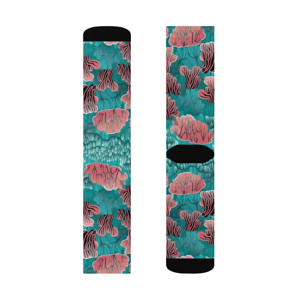 Aquatic Garden on Socks — Right Sock