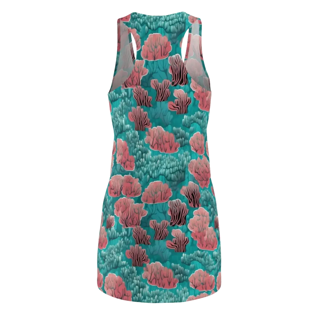 Aquatic Garden on Racerback Dress — Back