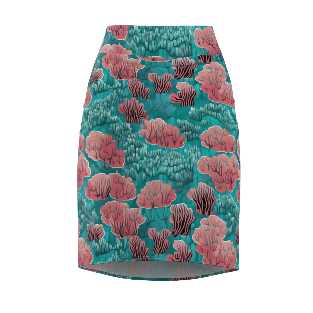 Aquatic Garden on Pencil Skirt — Front