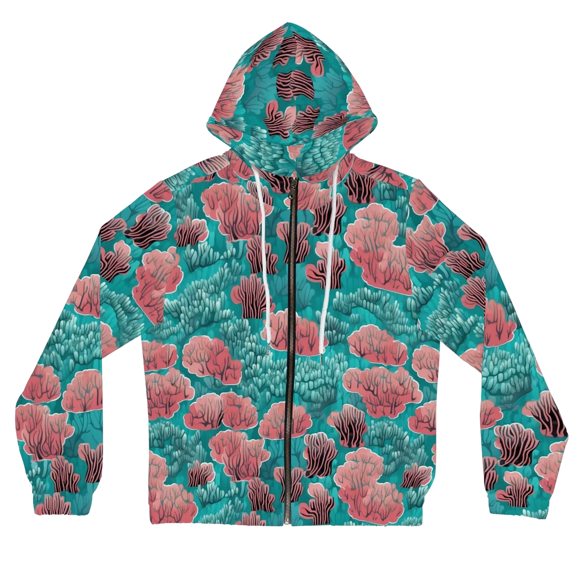 Aquatic Garden on Women's Full-Zip Hoodie — Front