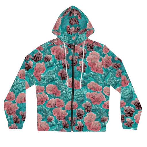 Aquatic Garden on a Women's Full-Zip Hoodie