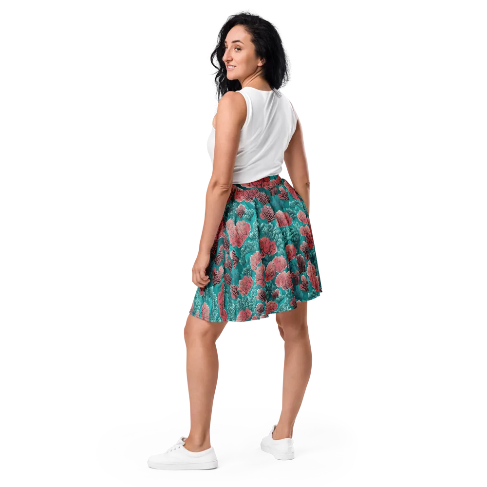 Aquatic Garden on Skater Skirt — Back