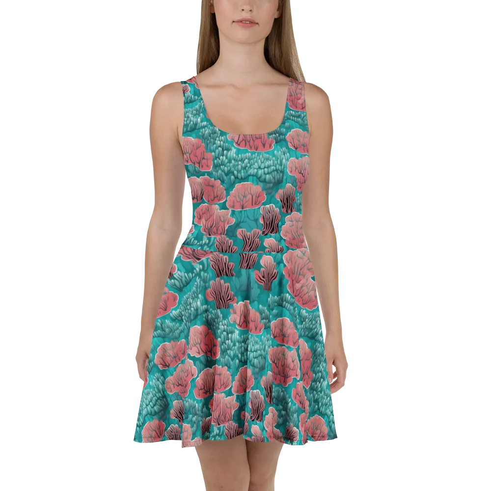 Aquatic Garden on Skater Dress — Front