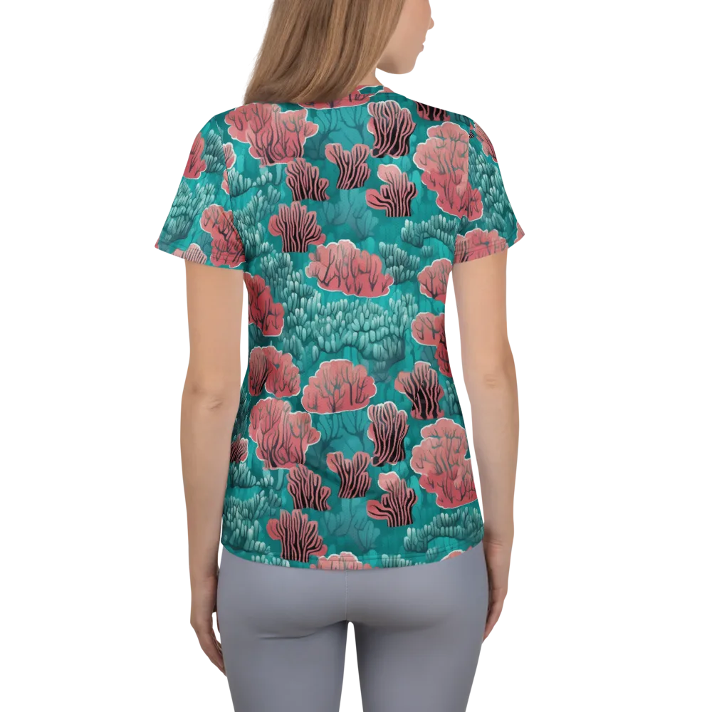 Aquatic Garden on Women's Athletic T-Shirt — Back
