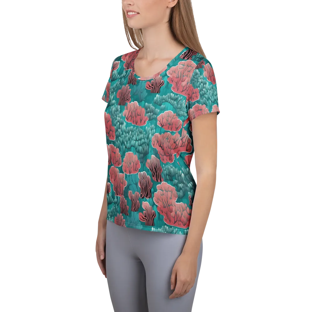 Aquatic Garden on Women's Athletic T-Shirt — Left