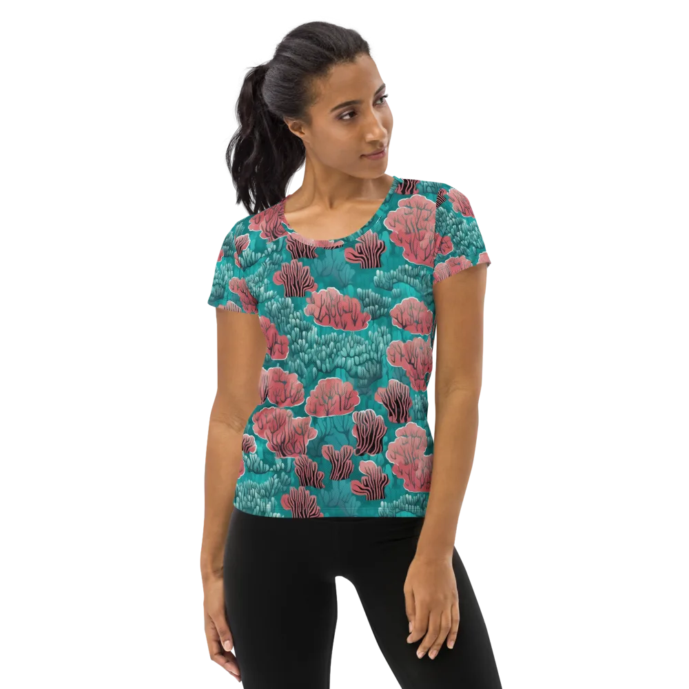 Aquatic Garden on Women's Athletic T-Shirt — Front